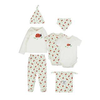 Frugi- 7-teiliges Geschenk-Set- Babybekleidung- Marienkäfer- 0-12 Monate